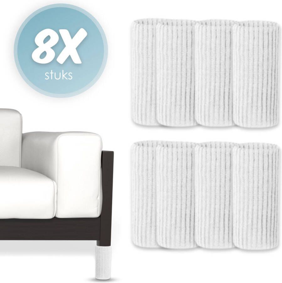 'merkloos'' Stoelpoot beschermers Stoelpoot sokken Stoelpoot doppen Wit 20 55 MM Anti kras 8 stuks voor 2 stoelen