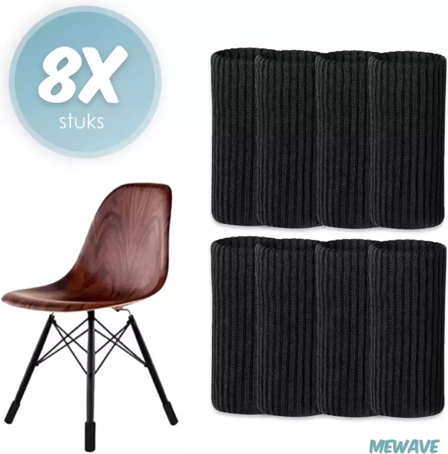 Mewave © Stoelpoot beschermers Stoelpoot sokken Stoelpoot doppen Zwart 20 55 MM Anti kras 8 stuks voor 2 stoelen
