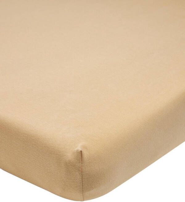 Meyco Home Uni hoeslaken eenpersoonsbed warm sand 80x210 220cm