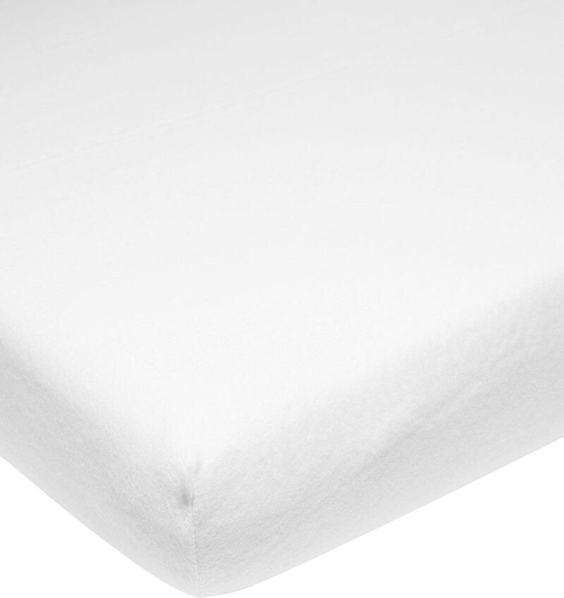 Meyco Baby Uni molton stretch hoeslaken eenpersoonsbed white 90x200cm
