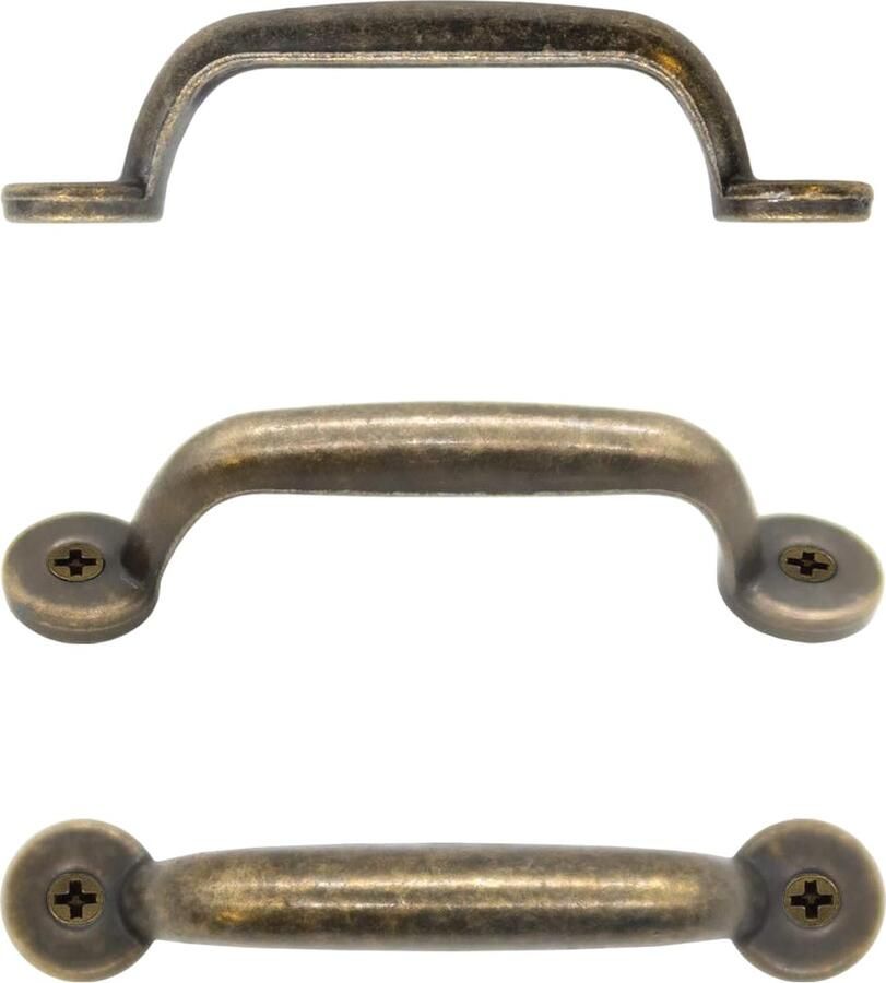 MGM Trading 2 antieke ladegrepen antiek bronzen design voor schuifdeuren kastdeuren commodes keukenbuffetten kisten 89 x 22 mm set van 2