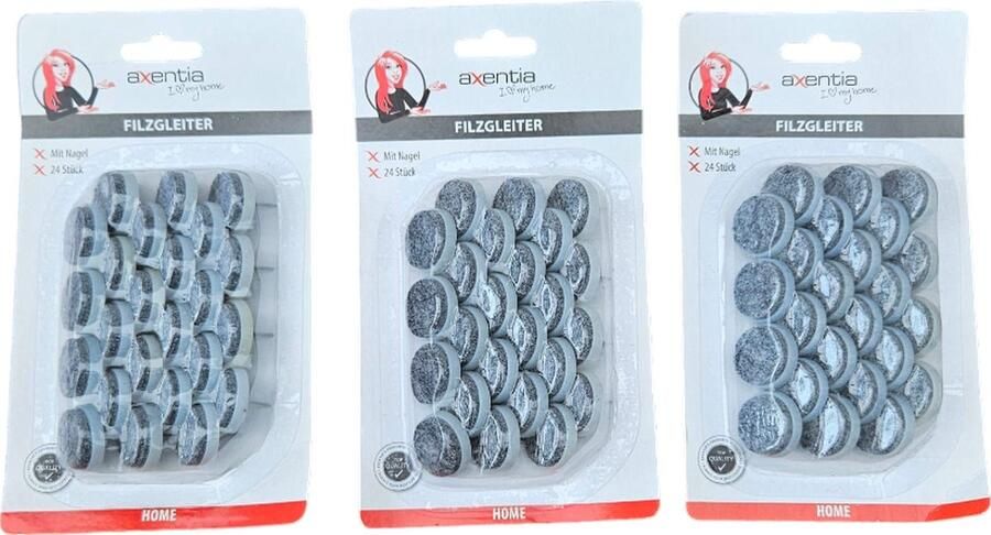 MGM Trading 72x Vilten Meubelglijders met Spijker Ronde Stoel- en Tafelpootbeschermers