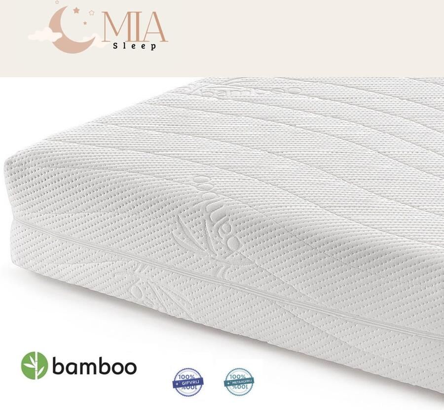 MIA Sleep Pocket matras koudschuim 80x200 20cm met luxe bamboe hoes met rits
