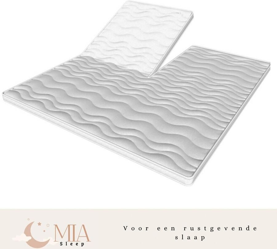 MIA Sleep SPLIT Topper matras 180x200 – Topdekmatras HR45 Koudschuim – Antibacterieel Orthopedisch Verantwoord 4 Seizoenen Premium Wasbare Afritsbare Hoes circa 9 cm dik