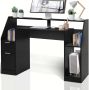 Miadomodo Bureau Bureautafel Staand bureau 123 x 55 x 90 cm Zwart - Thumbnail 2