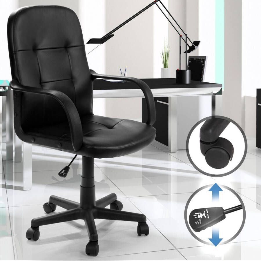 Miadomodo Bureaustoel kantoorstoel draaistoel zwart