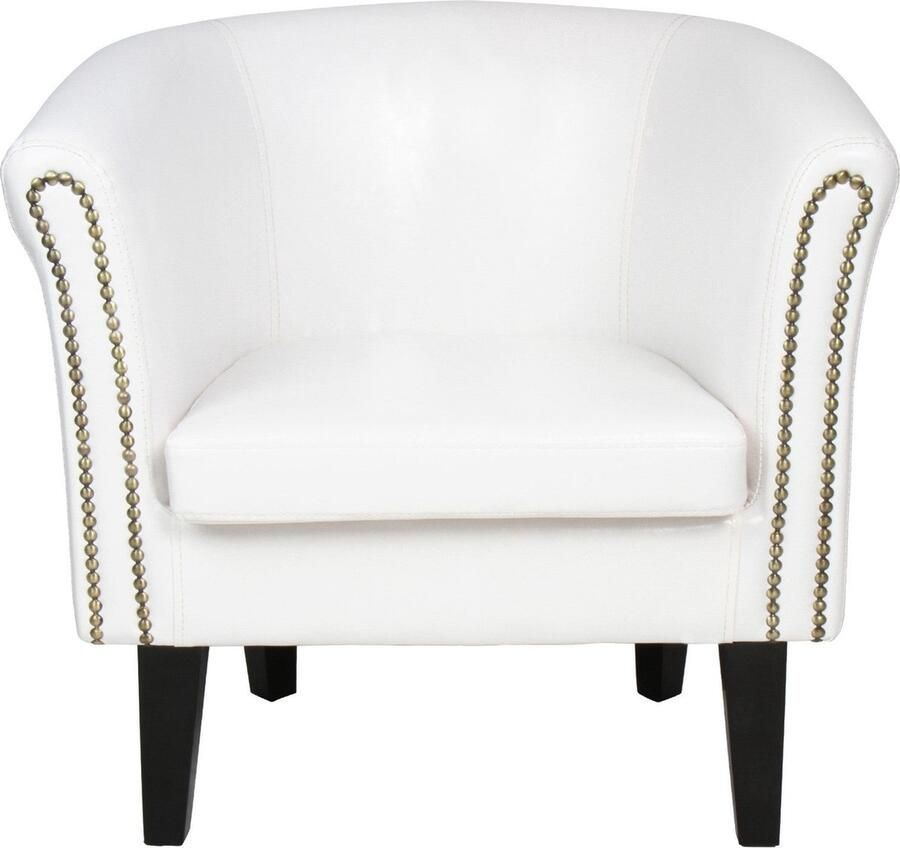 Miadomodo Chesterfield Fauteuils Set van 2 Relax Stoel Clubfauteuil Wit