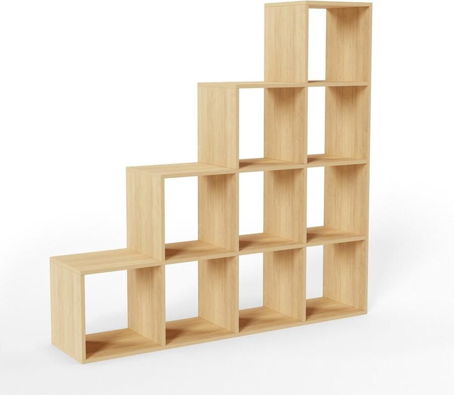 Miadomodo Vakkenkast Kubus Kast Boekenkast Trapsgewijs 10 Vakken MDF Hout - Foto 2