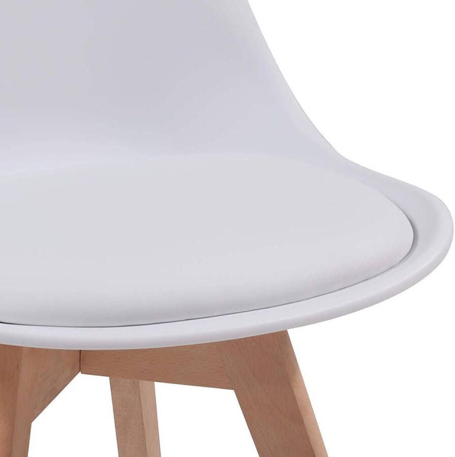 Miadomodo Trend 24 Eetkamerstoelen Woonkamerstoelen Gestoffeerde zitting Retro Set van 2 stuks Wit