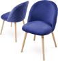 Miadomodo Trend24 Eetkamerstoelen set van 2 Stoelen eetkamer Stoelen set van 2 Stoelen 2 stuks Stof Beukenhout Blauw - Thumbnail 3