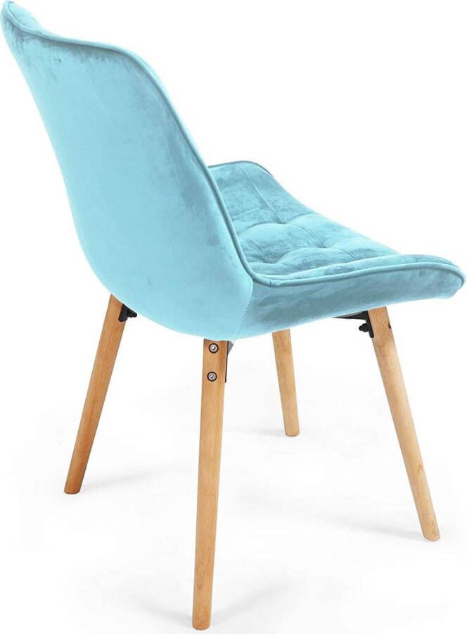 Miadomodo Trend24 Eetkamerstoelen set van 2 Stoelen eetkamer Stoelen set van 2 Stoelen 2 stuks Stof Beukenhout Turquoise