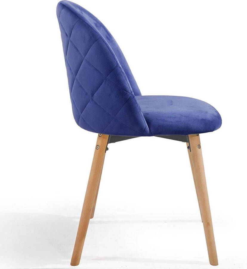 Miadomodo Trend24 Eetkamerstoelen set van 2 Stoelen eetkamer Stoelen set van 2 Stoelen 2 stuks Stof Beukenhout Blauw