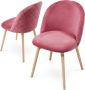 Miadomodo Trend24 Eetkamerstoelen set van 2 Stoelen eetkamer Stoelen set van 2 Stoelen 2 stuks Stof Beukenhout Roze - Thumbnail 2