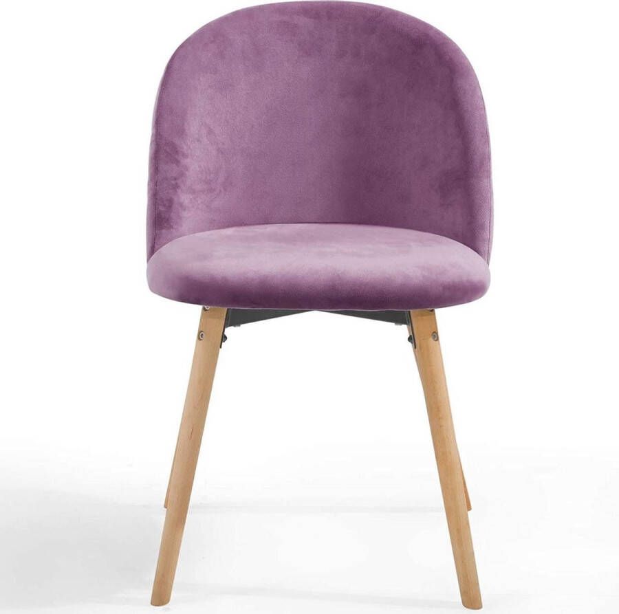 Miadomodo Trend24 Eetkamerstoelen set van 2 Stoelen eetkamer Stoelen set van 2 Stoelen 2 stuks Stof Beukenhout Paars