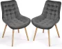 Miadomodo Trend24 Eetkamerstoelen set van 2 Stoelen eetkamer Stoelen set van 2 Stoelen 2 stuks Stof Beukenhout Grijs - Thumbnail 1