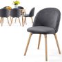 Miadomodo Trend24 Eetkamerstoelen set van 6 Stoelen eetkamer Stoelen set van 6 Stoelen 6 stuks Stof Beukenhout Donkergrijs - Thumbnail 2