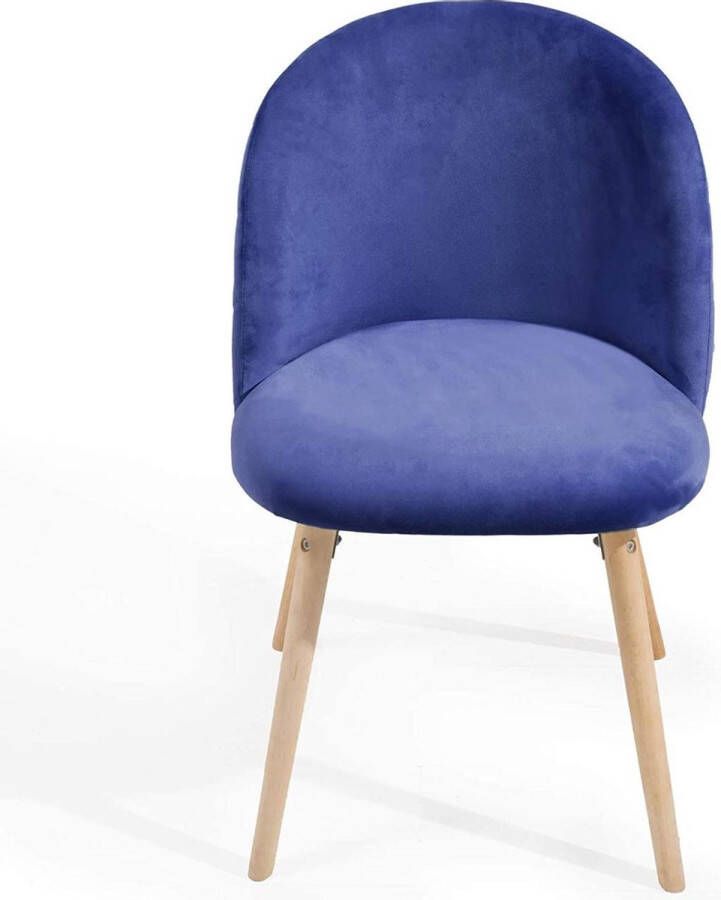 Miadomodo Trend24 Eetkamerstoelen set van 8 Stoelen eetkamer Stoelen set van 8 Stoelen 8 stuks Stof Beukenhout Blauw - Foto 2
