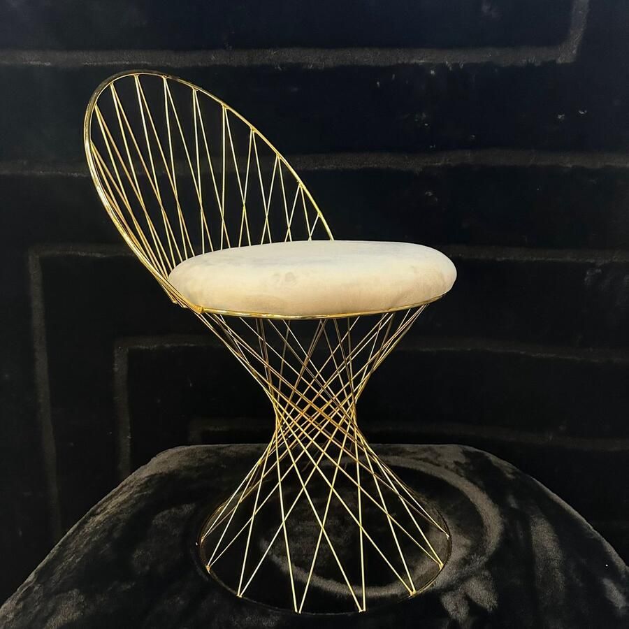 MiaHome Luxe Gouden Spiraalstoel Creme