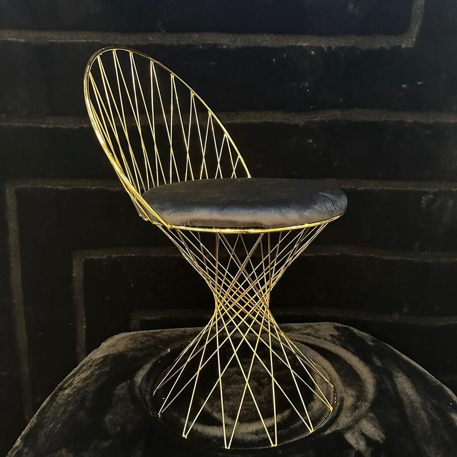 MiaHome Luxe Gouden Spiraalstoel Zwart