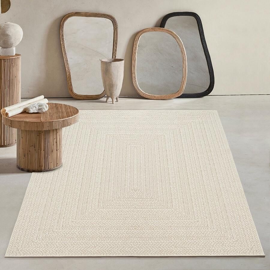 Mia´s Teppiche Mia s Teppiche Soil – weerbestendig buitenkleed in jute-look robuust & onderhoudsvriendelijk crème 240 x 340 cm