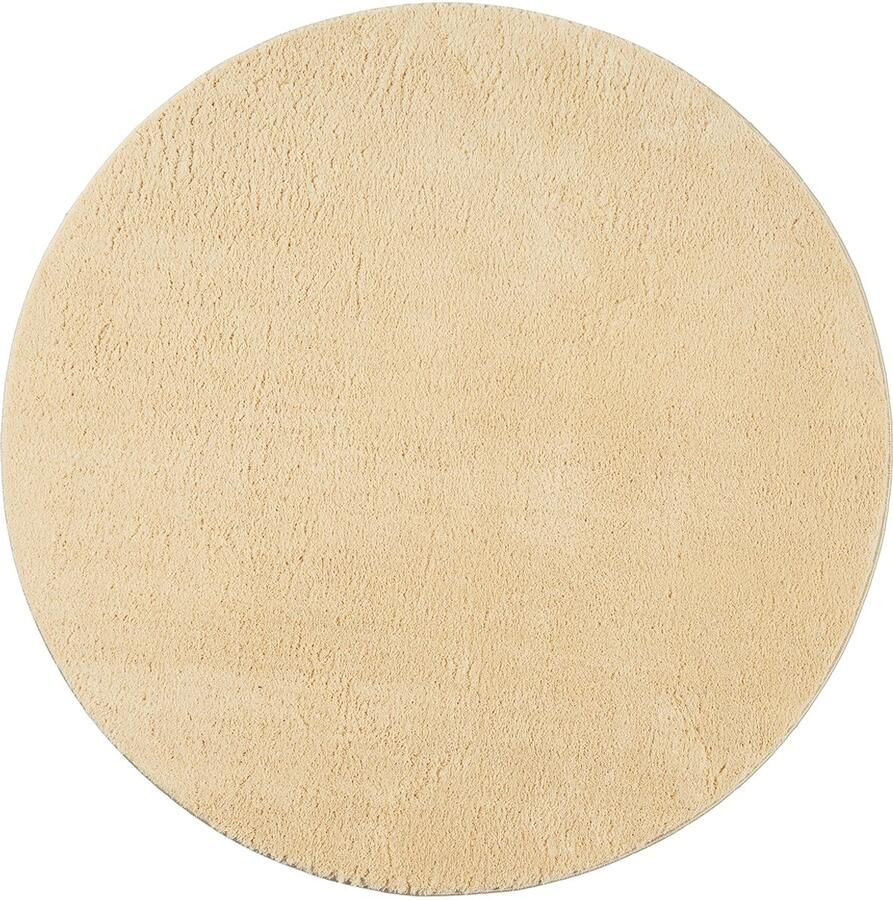 Mia´s Teppiche Mia s Teppiche Taos – superzacht kortflor vloerkleed met antislip rug wasbaar goud 120 cm rond