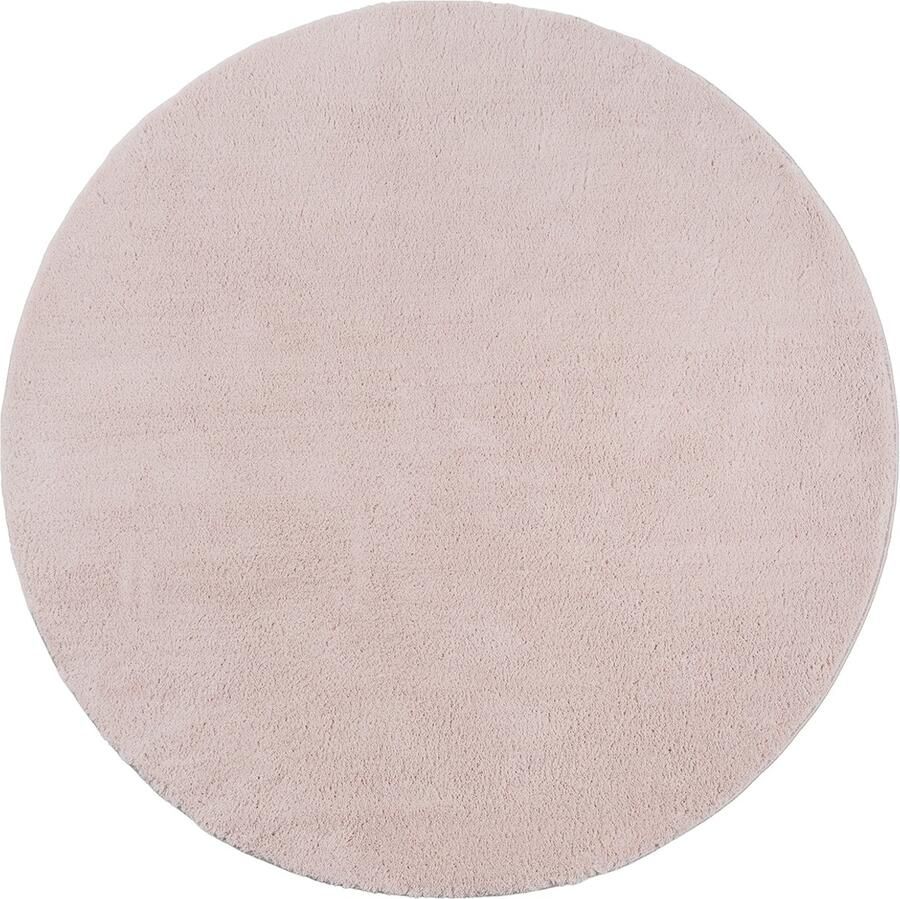 Mia´s Teppiche Mia s Teppiche Taos – superzacht kortflor vloerkleed met antislip rug wasbaar Roze 120 cm rond