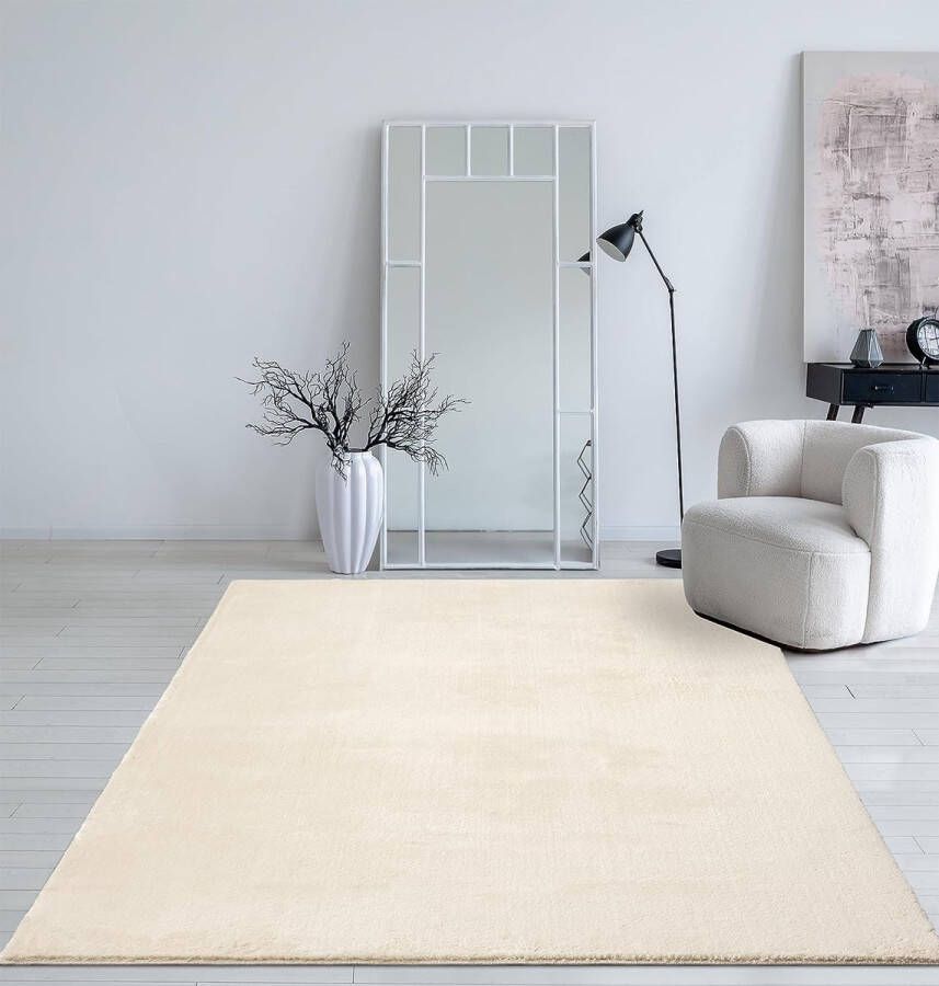 Mias Teppiche Mia's Taos Vloerkleed Wasbaar Beige Vloerkleed 120 x 170 cm Zacht Woonkamerkleed met Antislip Onderkant
