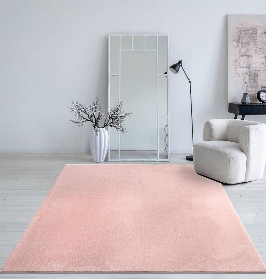 Mias Teppiche Mia's Tapijten Taos Afwasbaar Tapijt Roze 240 x 340 cm Zacht Woonkamerkleed met Antislip Onderkant