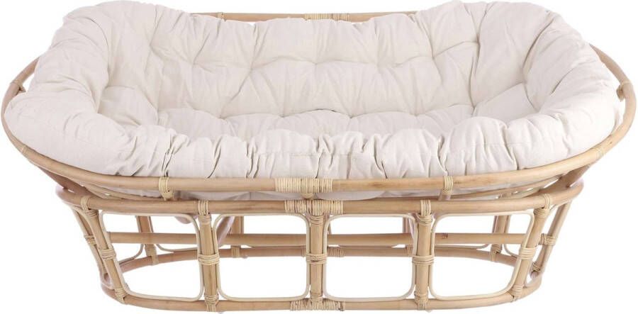 Mica Decorations Bankje Barbados 166.5x103.5x74 cm Rotan Bruin