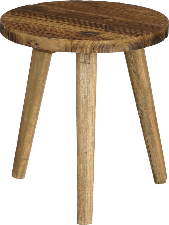 Mica Decorations Bold Bijzettafel H28 x Ø26 cm Gerecycled Hout Bruin