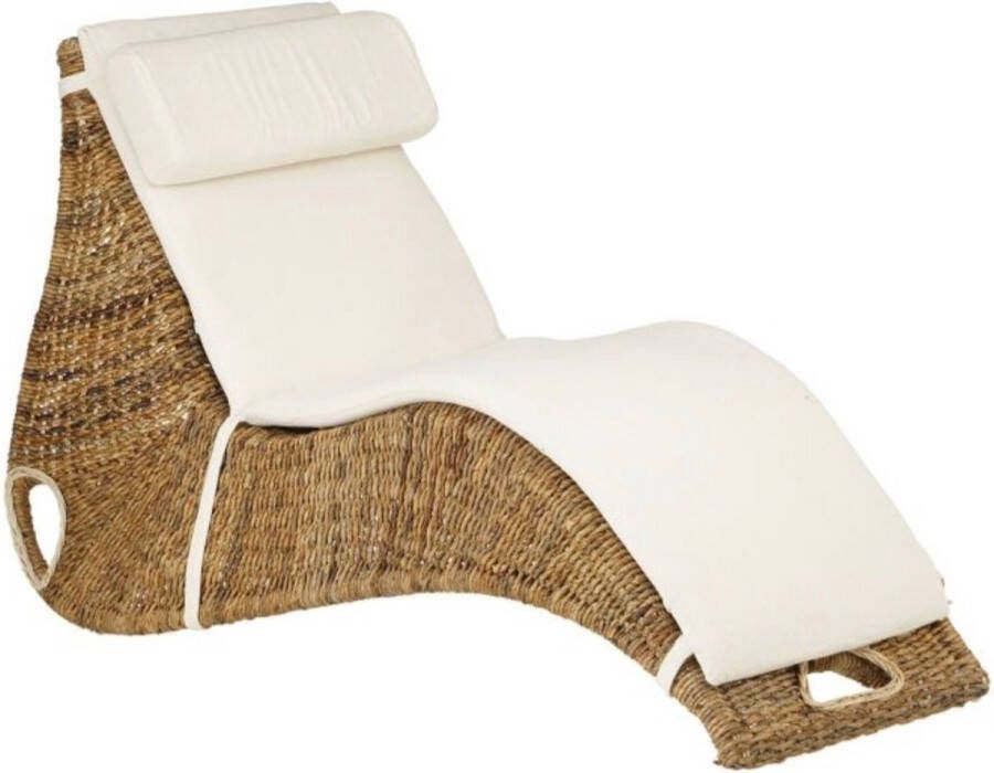 Mica Decorations FELICE Lounger Fauteuil met kussen bruin L190xB78xH86cm