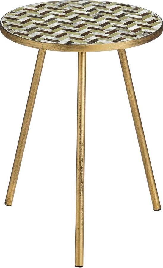 Mica Decorations Alanza Bijzettafel Buiten H52 x Ø39 cm Metaal Groen