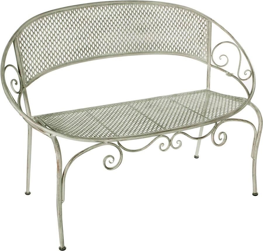 Mica Decorations Bankje Provence 124x61.5x87.5 cm Ijzer Licht Groen