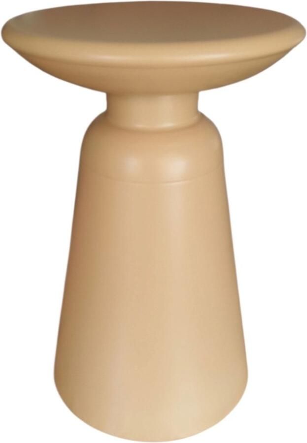 Mica Decorations Bijzettafel creme-koffie kleur H46 x D30cm