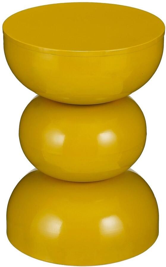 Mica Decorations Bijzettafel Luna 32x32x46 cm Ijzer Donker Geel