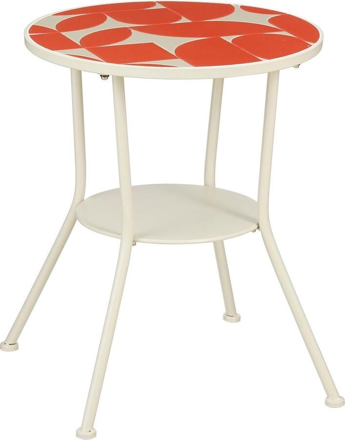 Mica Decorations Bologna Bijzettafel Buiten H60 x Ø50 cm Metaal Rood