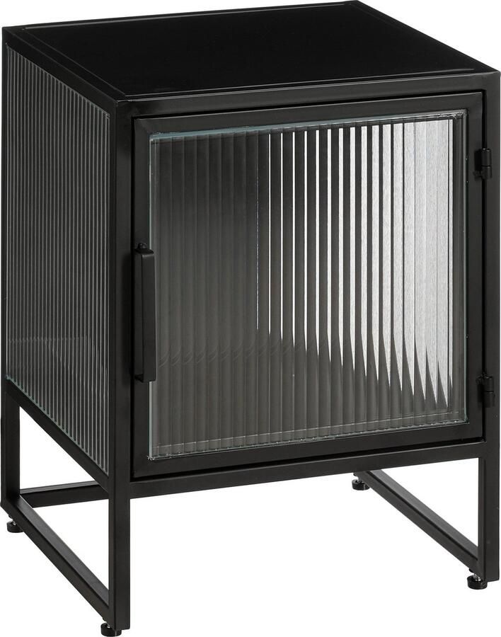 Mica Decorations Clifton Opbergkast met Deuren L38 x B35 x H50 cm Metaal Zwart