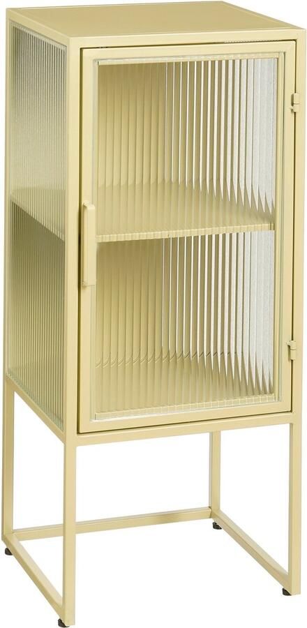 Mica Decorations Clifton Opbergkast met Deuren L38 x B35 x H90 cm Metaal Beige