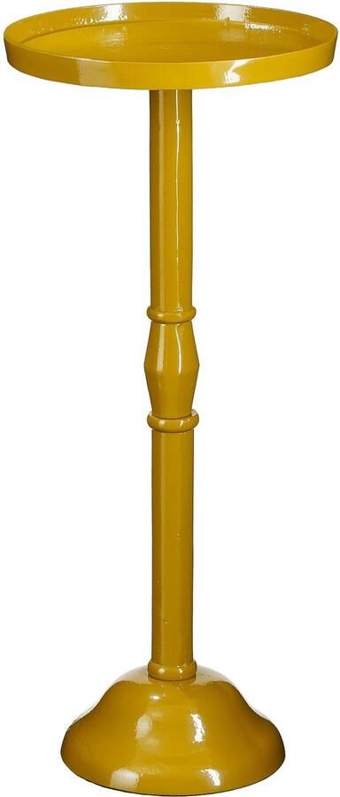 Mica Decorations Duco Bijzettafel H58 x Ø25 cm Gerecycled Aluminium FSC 100% Donkergeel