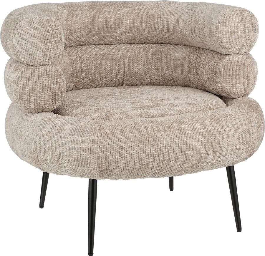 Mica Decorations Fauteuil L74 x B80 x H69 cm Lichtgrijs