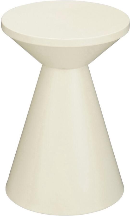 Mica Decorations Jim Bijzettafel Rond H45 x Ø31 cm Ijzeren Tafeltje voor Woonkamer of Slaapkamer Plantentafeltje Nachtkastje Industrieel Off White