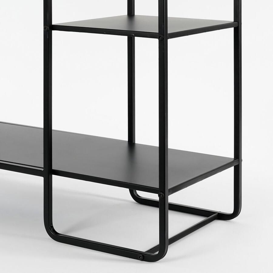 Mica Decorations Jules Open kast L76 x B30 x H178 cm Metaal Zwart