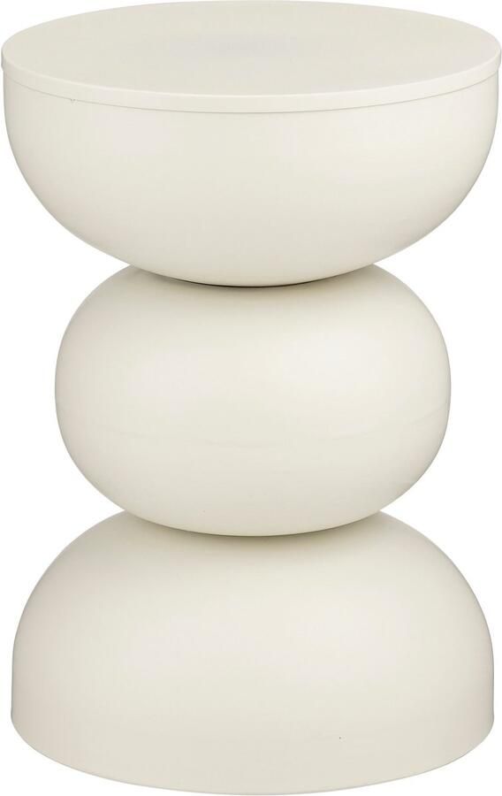 Mica Decorations Luna Bijzettafel H46 x Ø32 cm IJzer Off-white