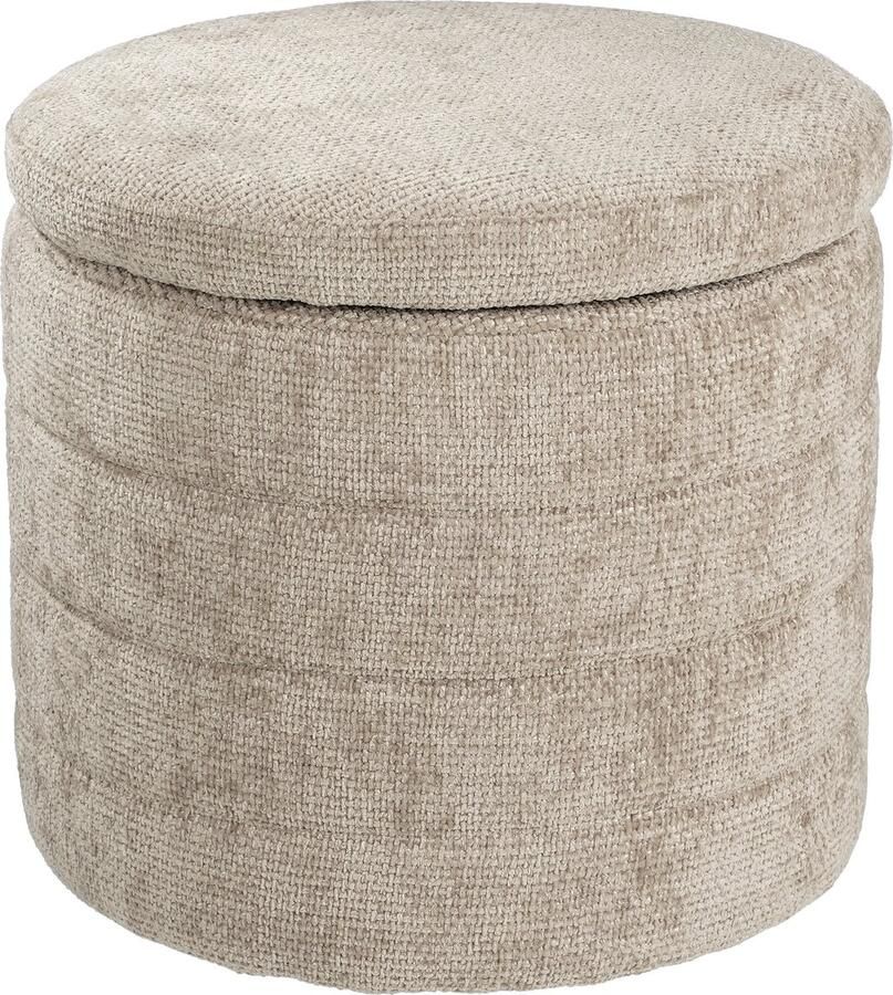 Mica Decorations Opbergpoef H41 x Ø42 cm Lichtgrijs