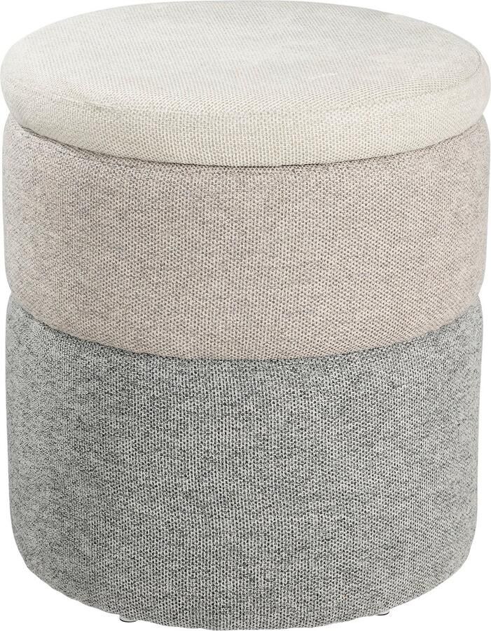 Mica Decorations Opbergpoef H45 x Ø40 cm Grijs