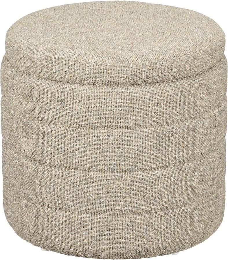 Mica Decorations Poef met Opbergruimte H41 x Ø42 cm Beige