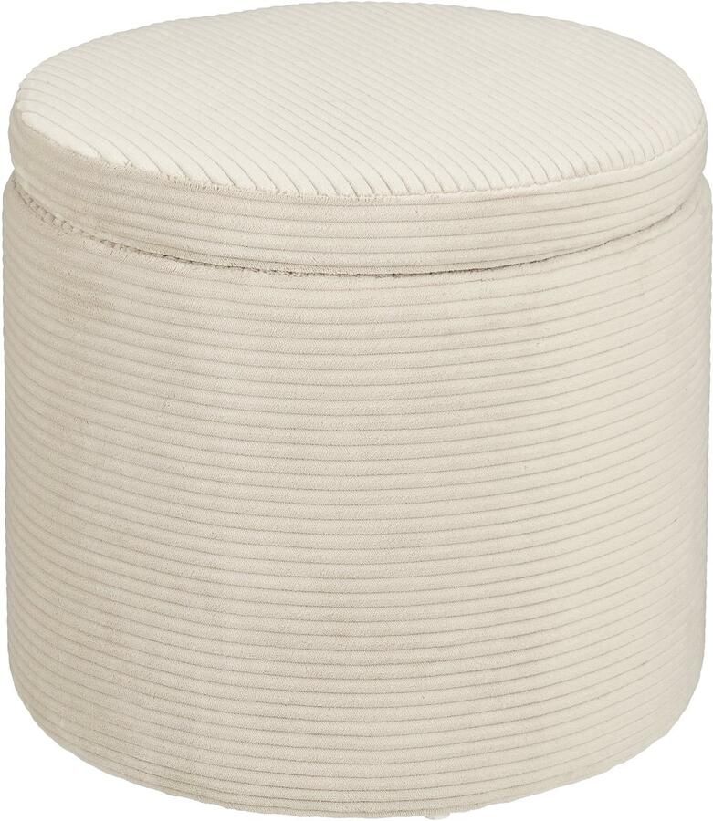 Mica Decorations Poef met Opbergruimte H41 x Ø42 cm Off-white