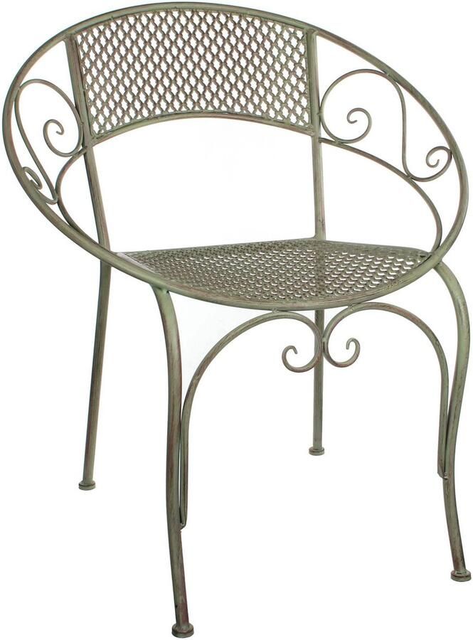 Mica Decorations Provence Bistrostoel 65x57x76 cm Ijzer Groen