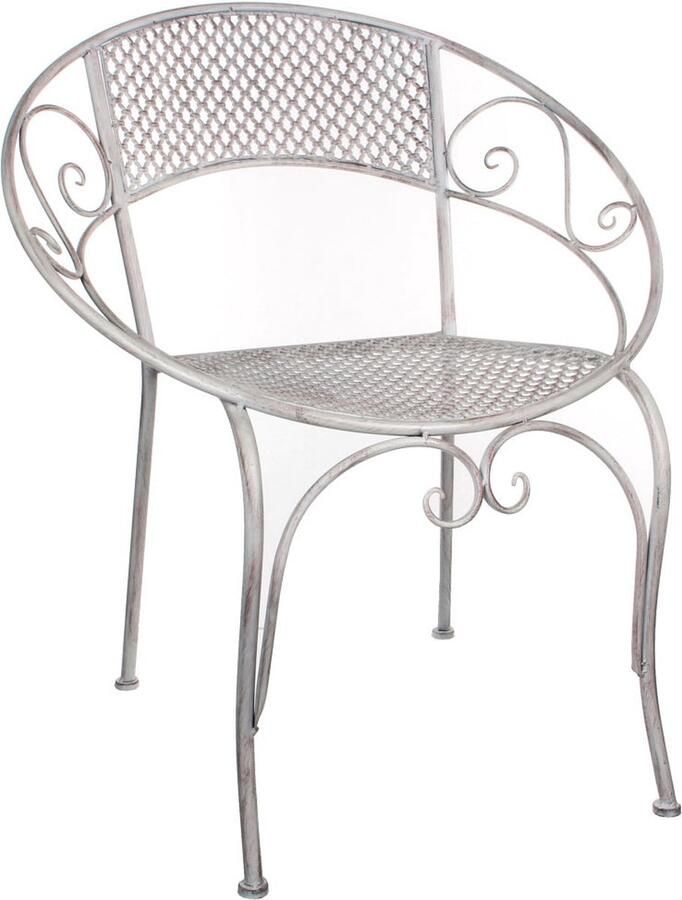 Mica Decorations Provence Stoel 65 x 57 x 76 cm Ijzer Wit