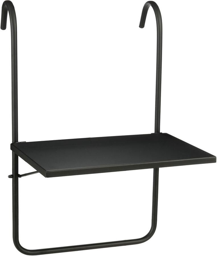 Mica Decorations Seatle Hangtafel Balkon Tafeltje Buiten Plateau voor Balkon 57 5 x 38 cm Metaal Zwart